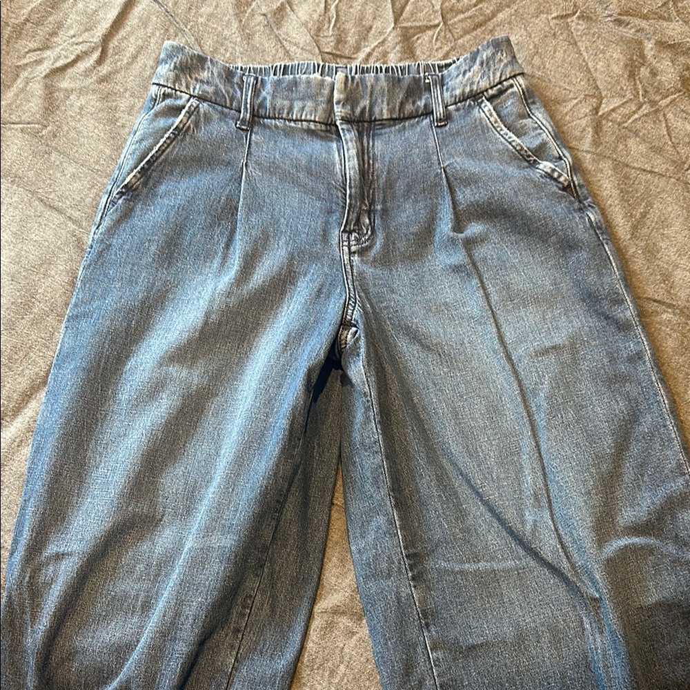 American Eagle Blue Flare Wide Leg Denim